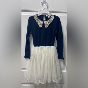 Lace & Tulle Fancy Blue Dress by Richie House Los Angeles Girls 5/6 like New